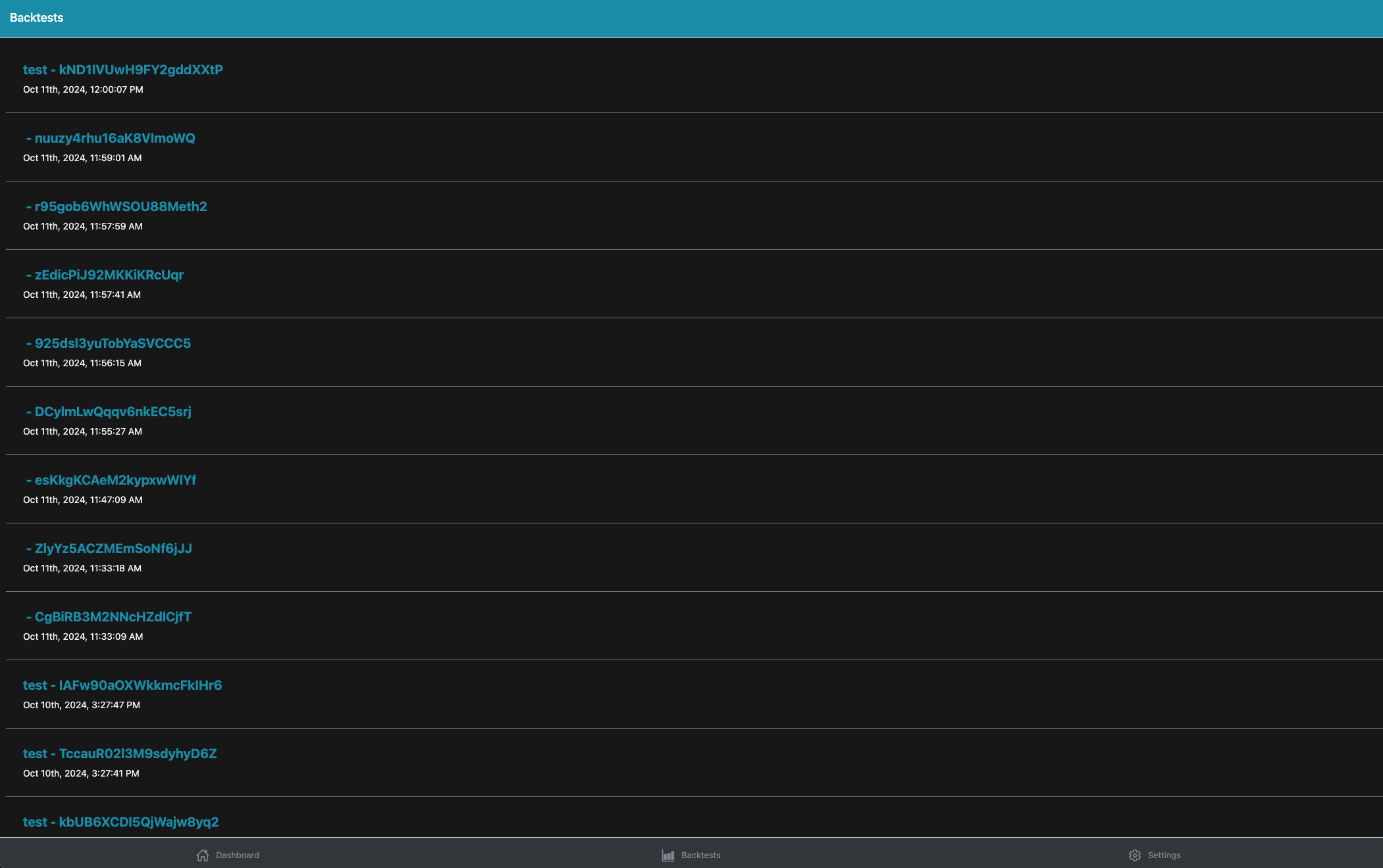 Backtest Dashboard